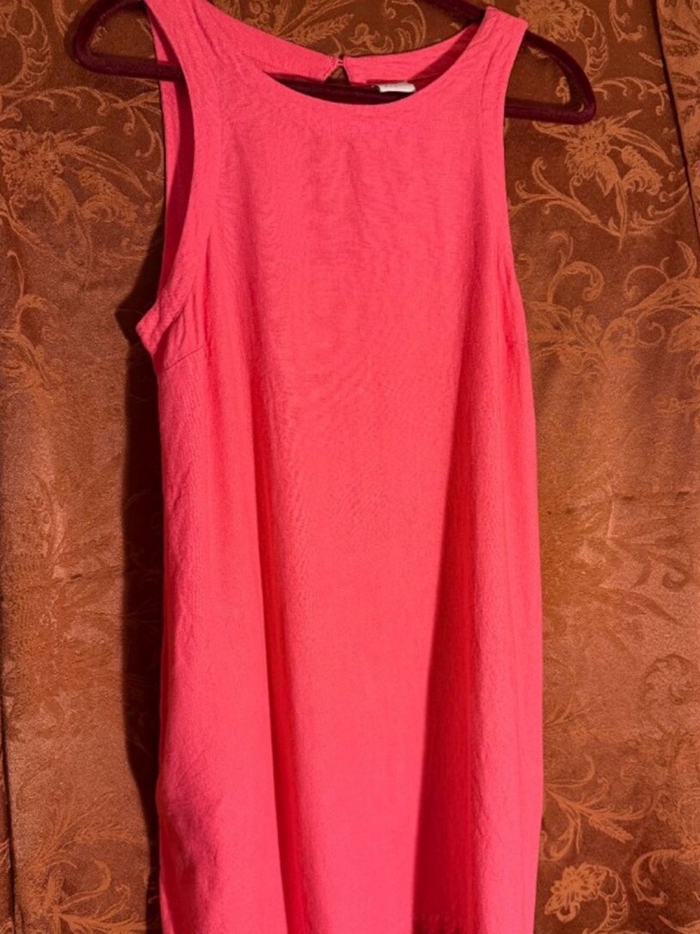 A New Day Target Linen Blend Coral Orange Shift Dress Sz M.